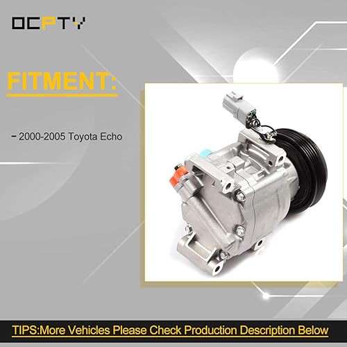 Miniatura 8 de OCPTY Compresor de CA para Toyota Echo 1.5L 4710487 471-0487 4711341 75121