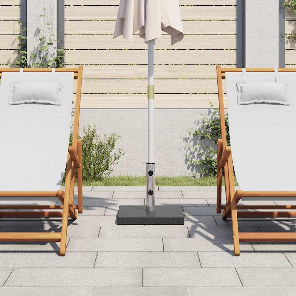 Stojak na parasol przeciwsłoneczny, granit, 28,5 kg, kwadratowy, czarny, odporny na warunki atmosferyczne, stabilny, na balkon, taras, do ogrodu, na plażę, odporny na wiatr