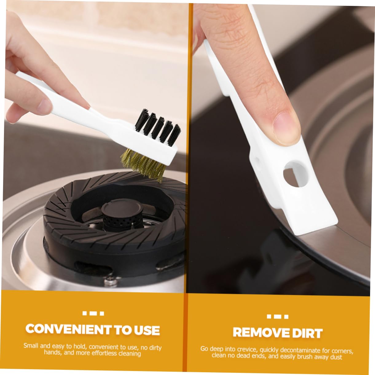 HOODANCOS Kitchen Scrub Brush for Gas Stove and Cooktop Deep Kitchen Utensils Brush Stubborn with Needle for Gas and Tile Gaps Easy to Hold Design