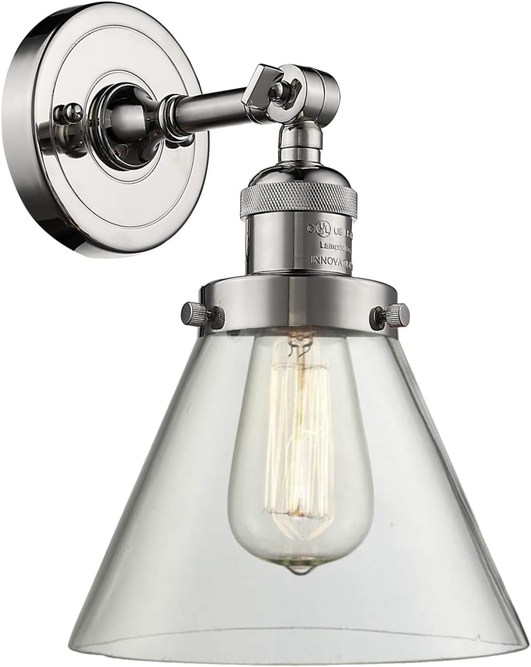 Innovations 203-PN-G42 Franklin Restoration Sconce, Clear Glass, Polished Nickel
