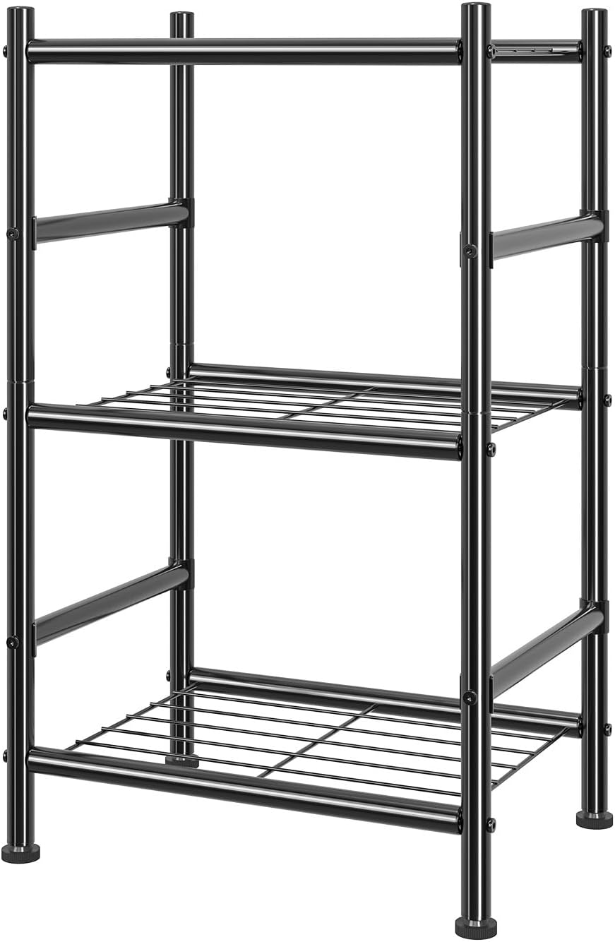 Simple Trending Storage Shelves, 3 Tier Shelf Organizer, Black