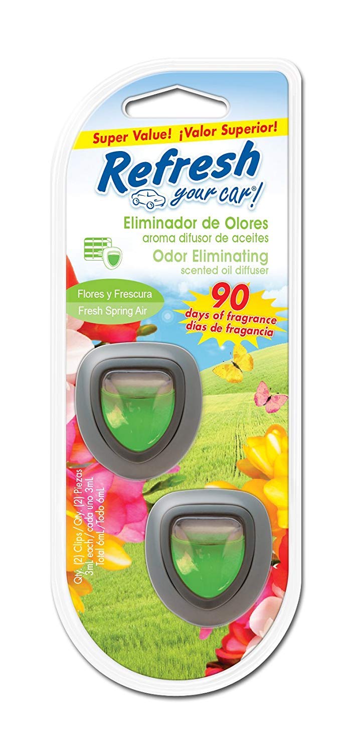 Refresh Your CarE300868603 Mini Oil Diffuser, 2 Per Pack, Fresh Spring Air