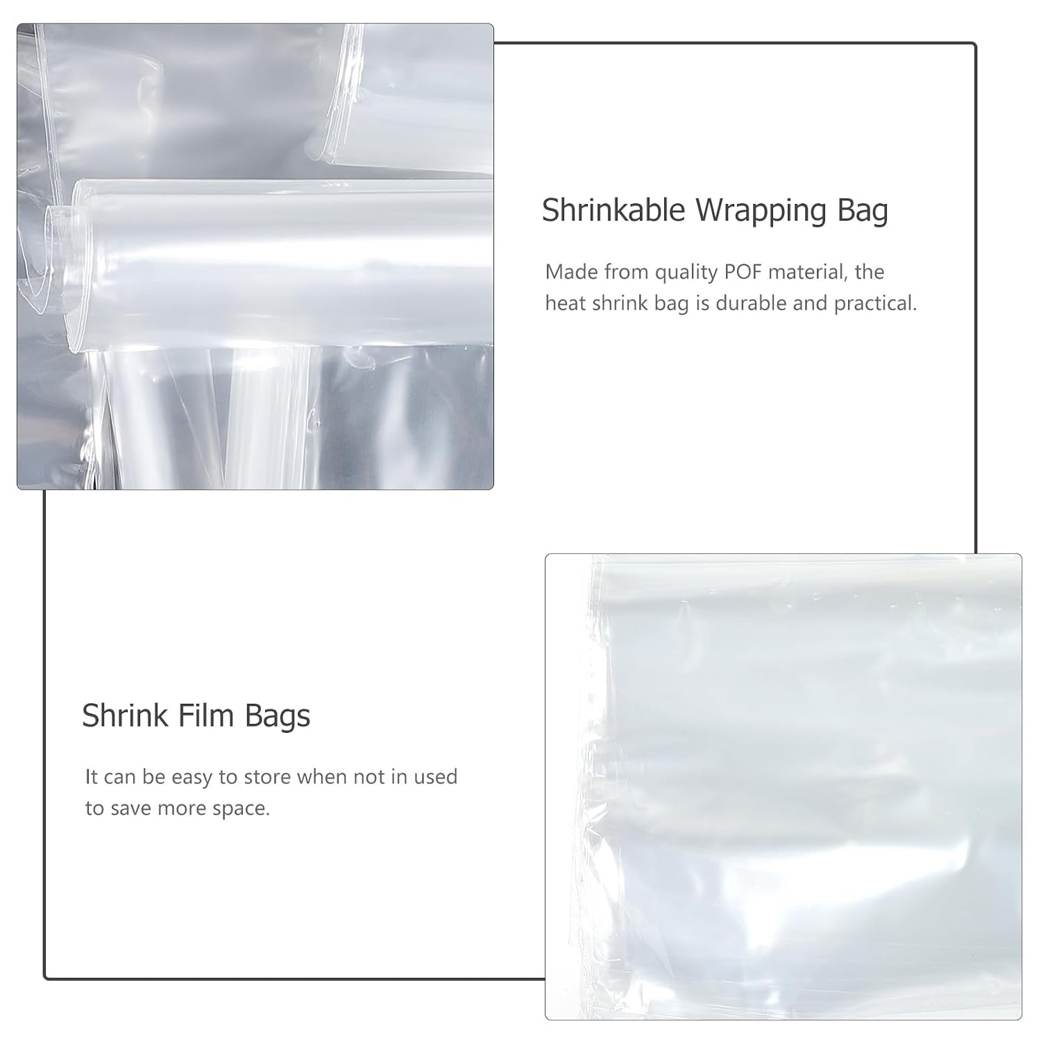 Garneck 200Pcs POF Heat Shrink Bags 9X15 Inch Shrink Film Packaging Bags Household Closure Wrap for Industrial and Food Packaging