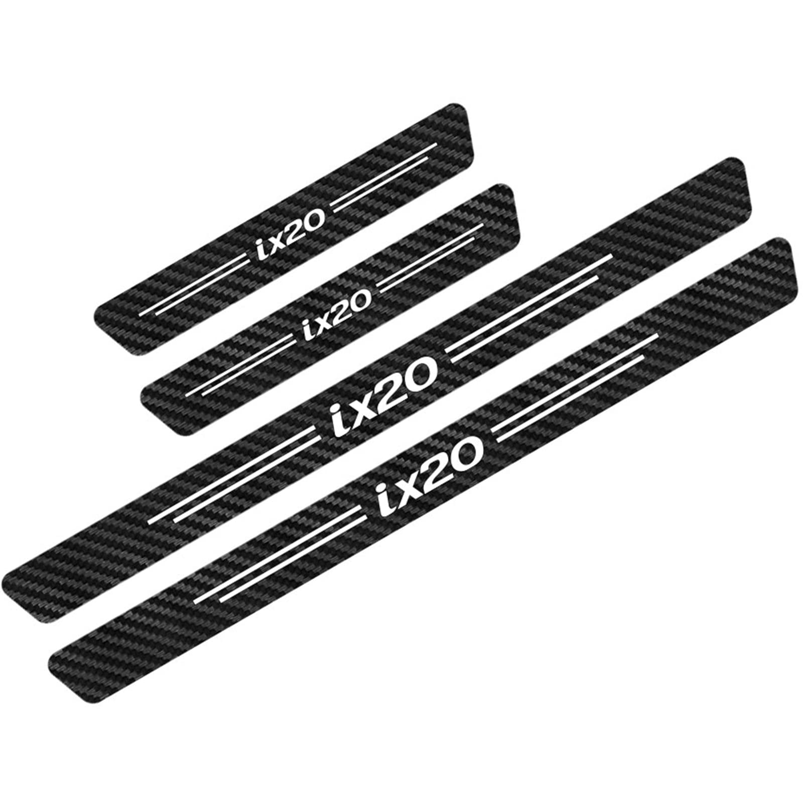 KLHYWEN 4pcs Carbon Fiber Car Door Sill Protector for Hyun-dai IX20, 4D Sill Scuff Plate Sticker Auto Welcome Pedal Threshold Decorative Accessories,White