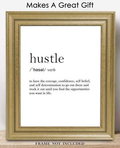 Miniatura 3 de Buzz Unplugged Hustle Definition Frases positivas póster inspirador, motivacional y de afirmación para decoración de pared, para oficina, aula, sala