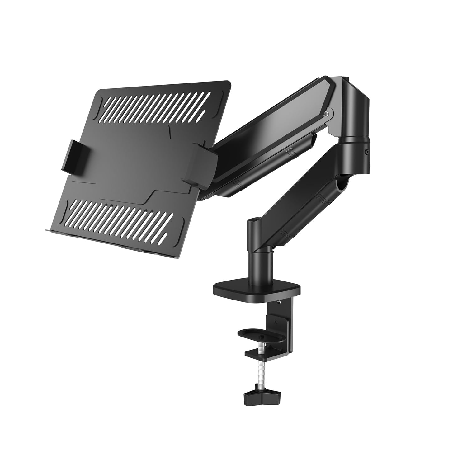 Braccio Monitor Scrivania,Supporto Per Monitor 2 In 1 Con Vassoio, Capacità Fino a 10 Kg, Altezza Regolabile,Compatibile Con Laptop Fino a 17 Pollici, Braccio Per Scrivania Con Morsetto/Foro