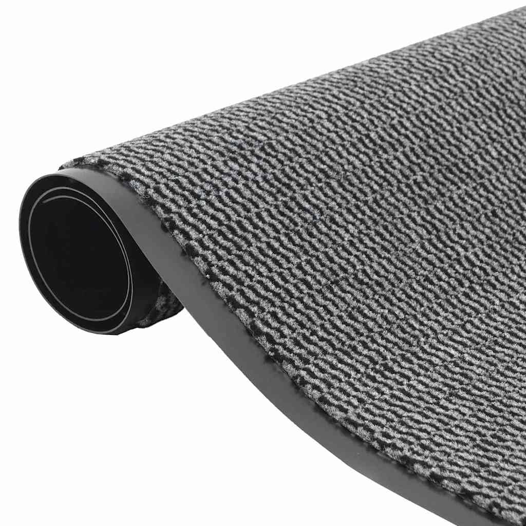 Felpudo antracita 90 x 150 cm de polipropileno resistente con parte trasera de PVC antideslizante, felpudo para entrada, pasillo, terraza, balcón, interior y exterior, absorción de agua