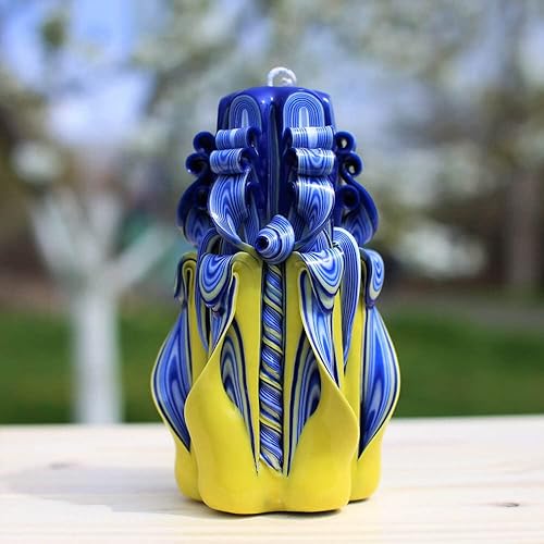 Miniatura 2 de Hand Carved Candle 6.7''-Christmas Candle Gift- Candle for Home Dekor-Oscar Candles