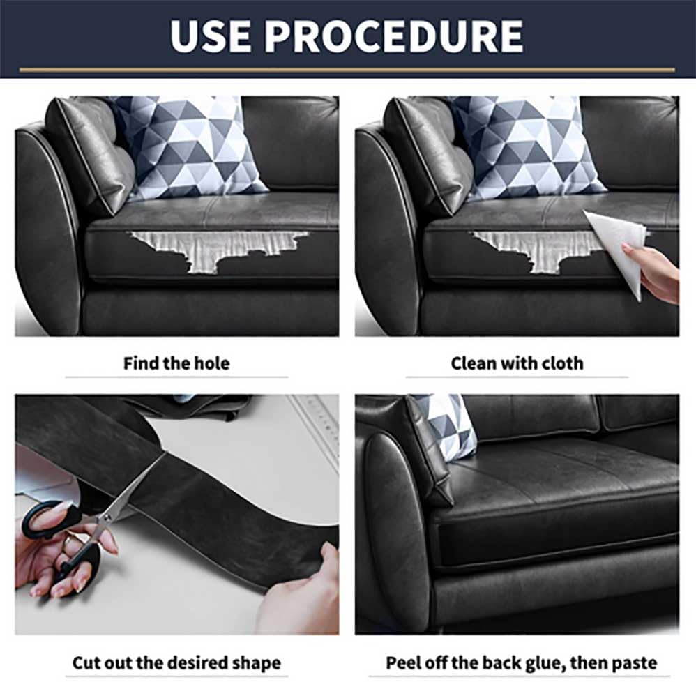Leather Repair Patch for Couches Self-Adhesive refinisher cuttable reupholster Tape Patches kit for Couch Car Seats Furniture Sofa Vinyl Chairs (Wine Red,400x50 inch)