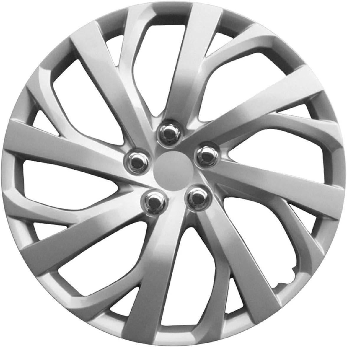 Upgrade Your Auto 16" 4pc Silver Hubcaps/Wheel Covers for Steel Wheels 'Corolla' Style (Set of 4)