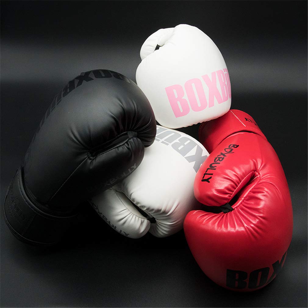 Professionista thai Guanti in pelle Guanti boxe formazione Sparring Guanti di perforazione del MMA pelle Infuso Gel Formazione Sparring Bende Muay Thai Combattere per donne degli uomini,Rosa,8oz