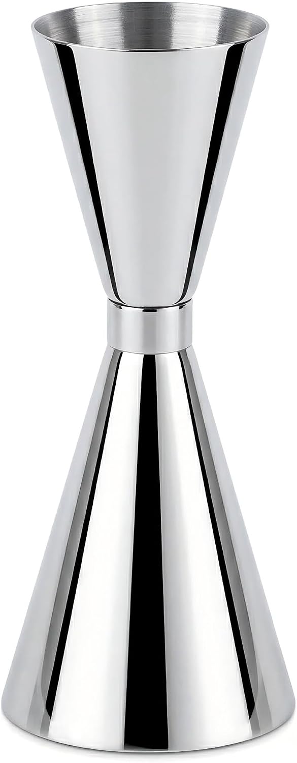 Japanese Jigger for Bartending, 304 Stainless Steel Double Cocktail Jigger with Measurements Inside, Alcohol Measuring Jigger 2oz/1oz, Bar Tool