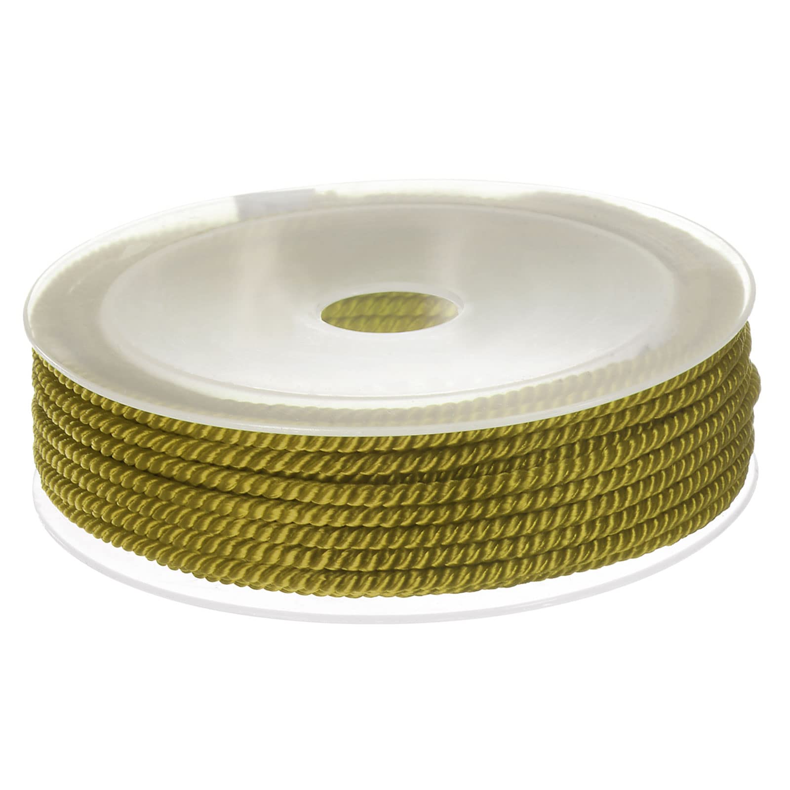 sourcing map Twisted Nylon Twine Thread Beading Cord 3mm 7M/23 Feet Extra-Strong Braided Nylon String for Crafting Bracelets Jewelry Making, Army Green