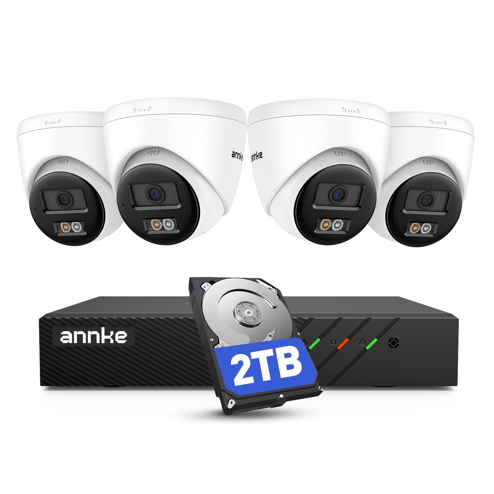 ANNKE Sistema di Videosorveglianza PoE 3K, NVR 4K 8 Canali con HDD 2TB, 4x 3K Telecamere IP IP67, Visione Notturna a Colori, Rilevamento Persone/Veicoli, H.265+ | 4 Telecamere IP da Esterno IP67, Rilevamento Intelligente Persone e Veicoli, Visione Notturn