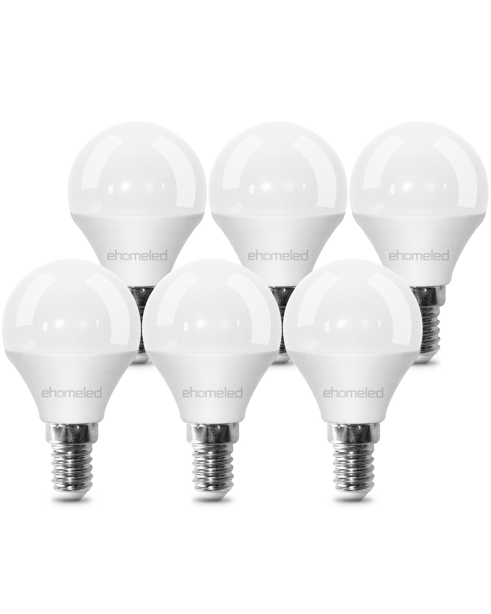 ehomeled E14 LED Light Bulb, 7W Small Screw Light Bulb 60W Equivalent, Warm White 3000K, 630LM, E14 G45 Golf Ball Bulb, Energy Saving P45 SES Globe Bulb, 220-240V, Non-Dimmable, 6 Pack