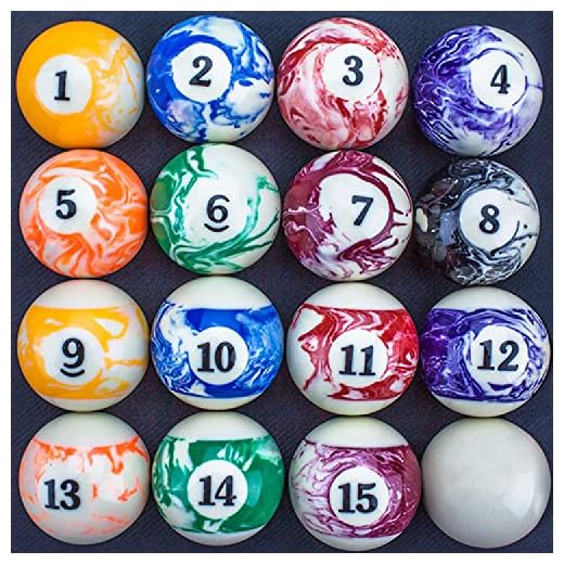 Felson Billiard Supplies Marbled Pool Table Billiard Ball Set