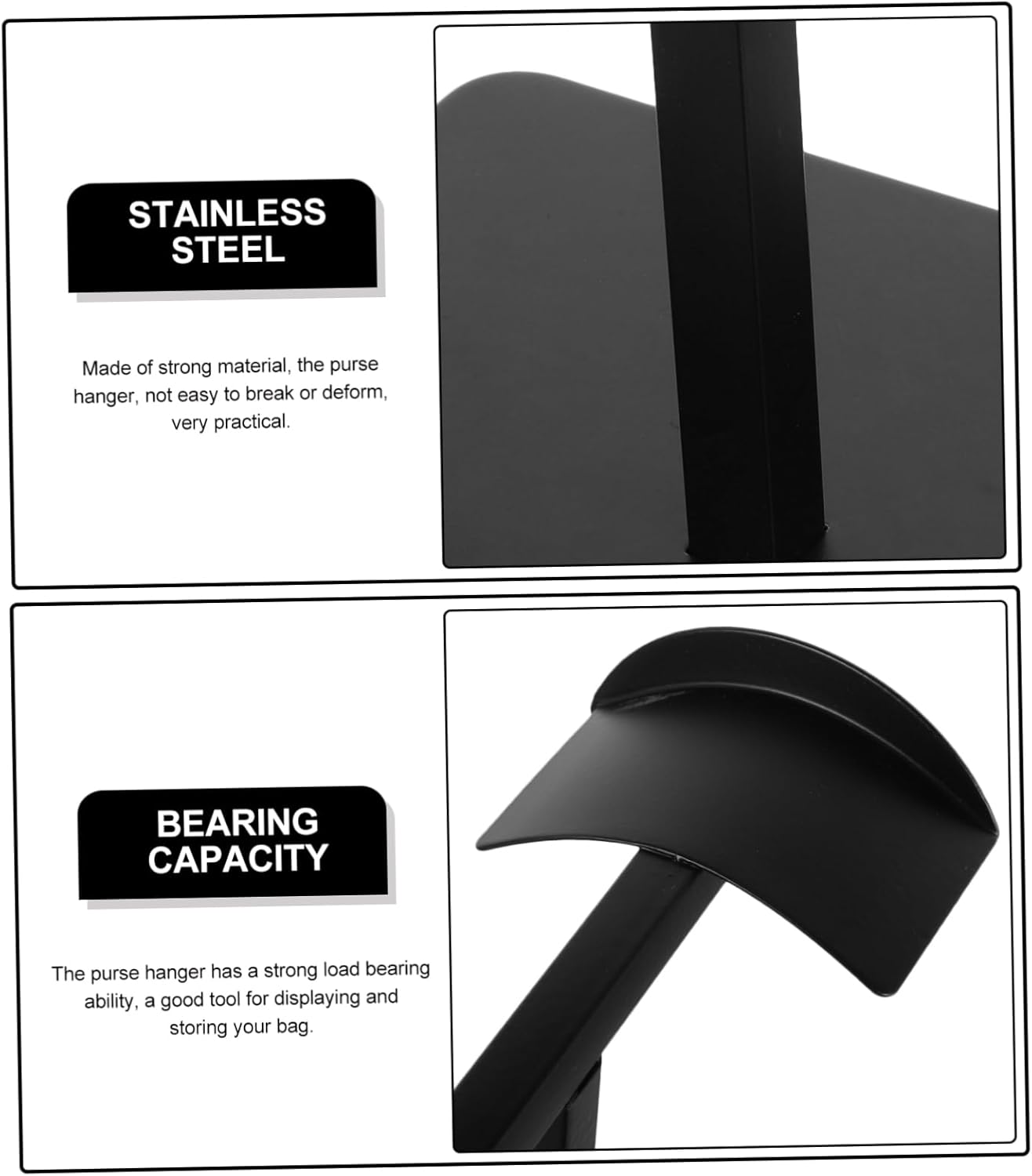 Adjustable Handbag Display Rack Purse Holder Organizer for Closet Storage Space Saving Bag Hanger with Smooth Edges Sturdy Design