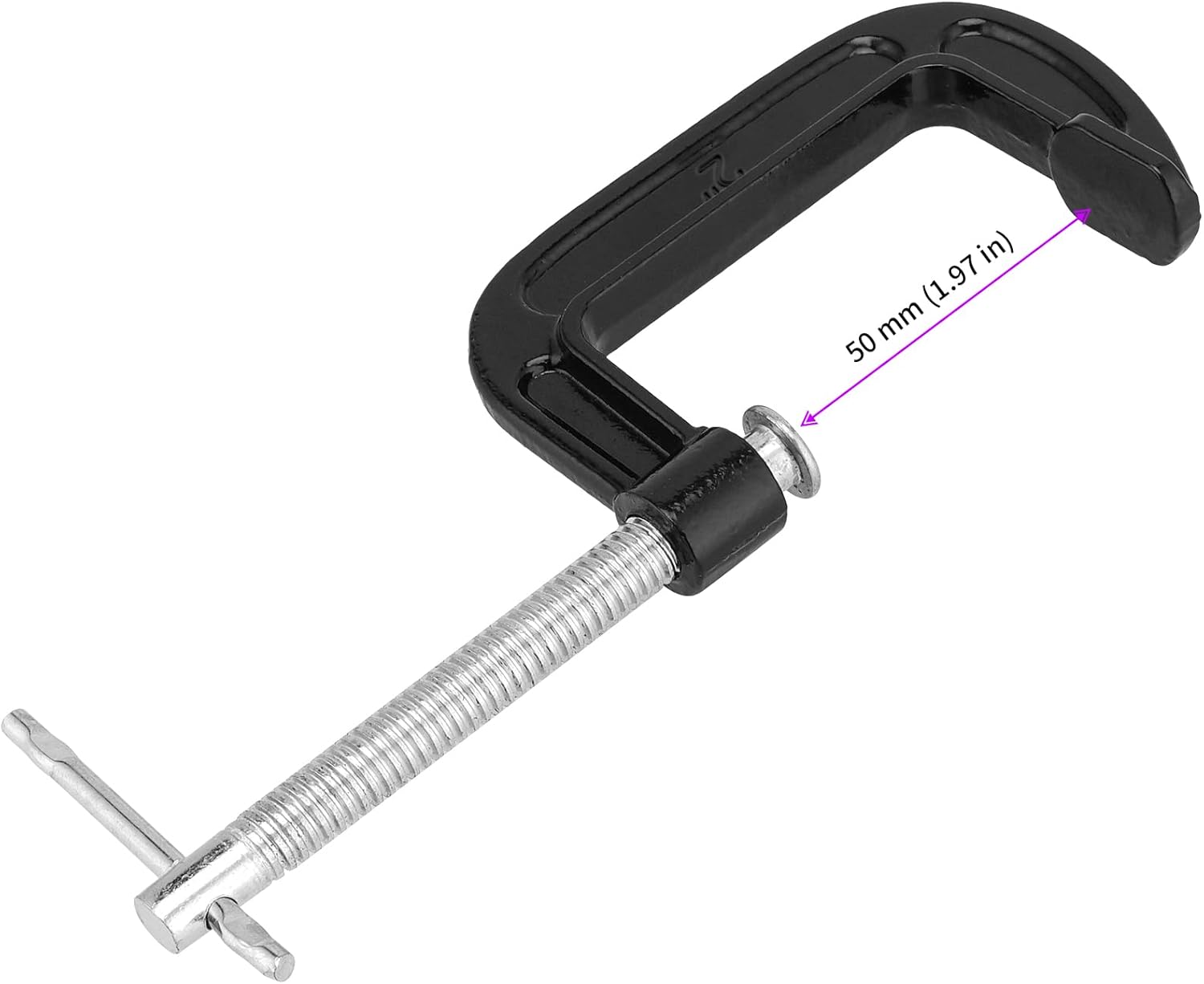 JEUIHAU 8 PCS 2 Inch C Clamp Set,Heavy Duty Cast Iron C Clamps, Black Small C Clamp for Woodworking, Welding, Metal Working, Carpentry, DIY