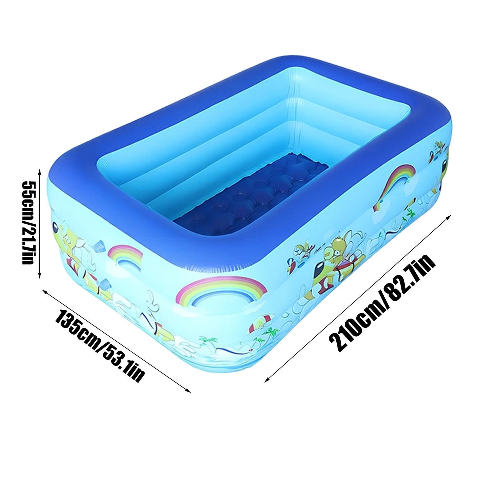 Aufblasbarer Pool Großer Rechteckiger Auslaufsicherer Pool | Große aufblasbare spiel-Pools für Kinder Für und Mädchen Garten Hof Kindergarten Wohnung Party Geburtstag