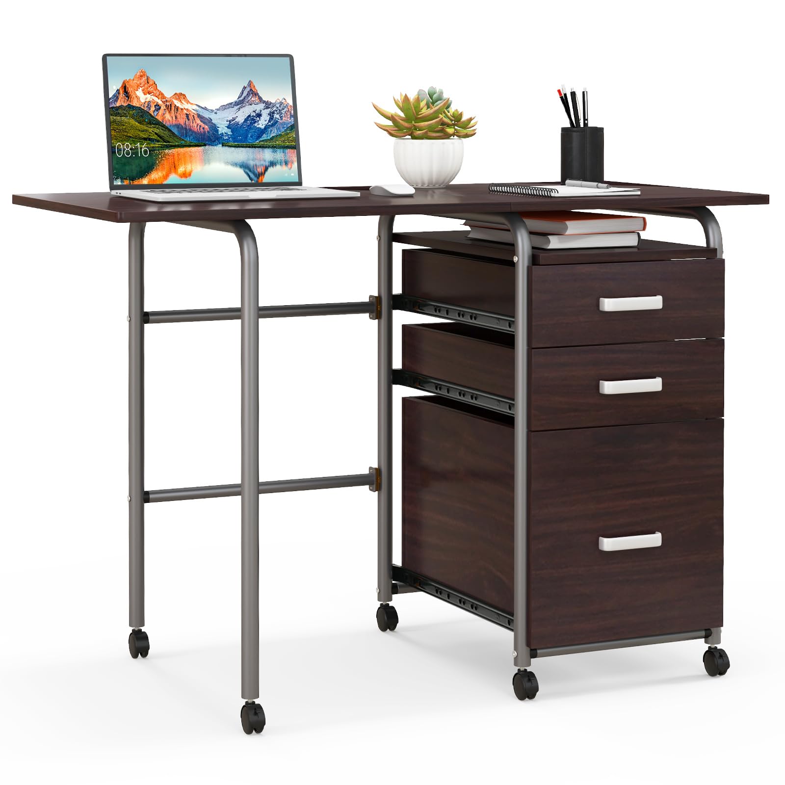 Amazon.com: Giantex Folding Desk for Small Space, Rolling Home
