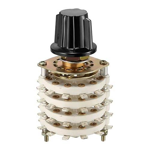 Rebower Selector de banda 4P8T Interruptor giratorio 4 polos 8 posiciones, 4 cubiertas para radio, TV, unidad de control de máquina industrial - 1