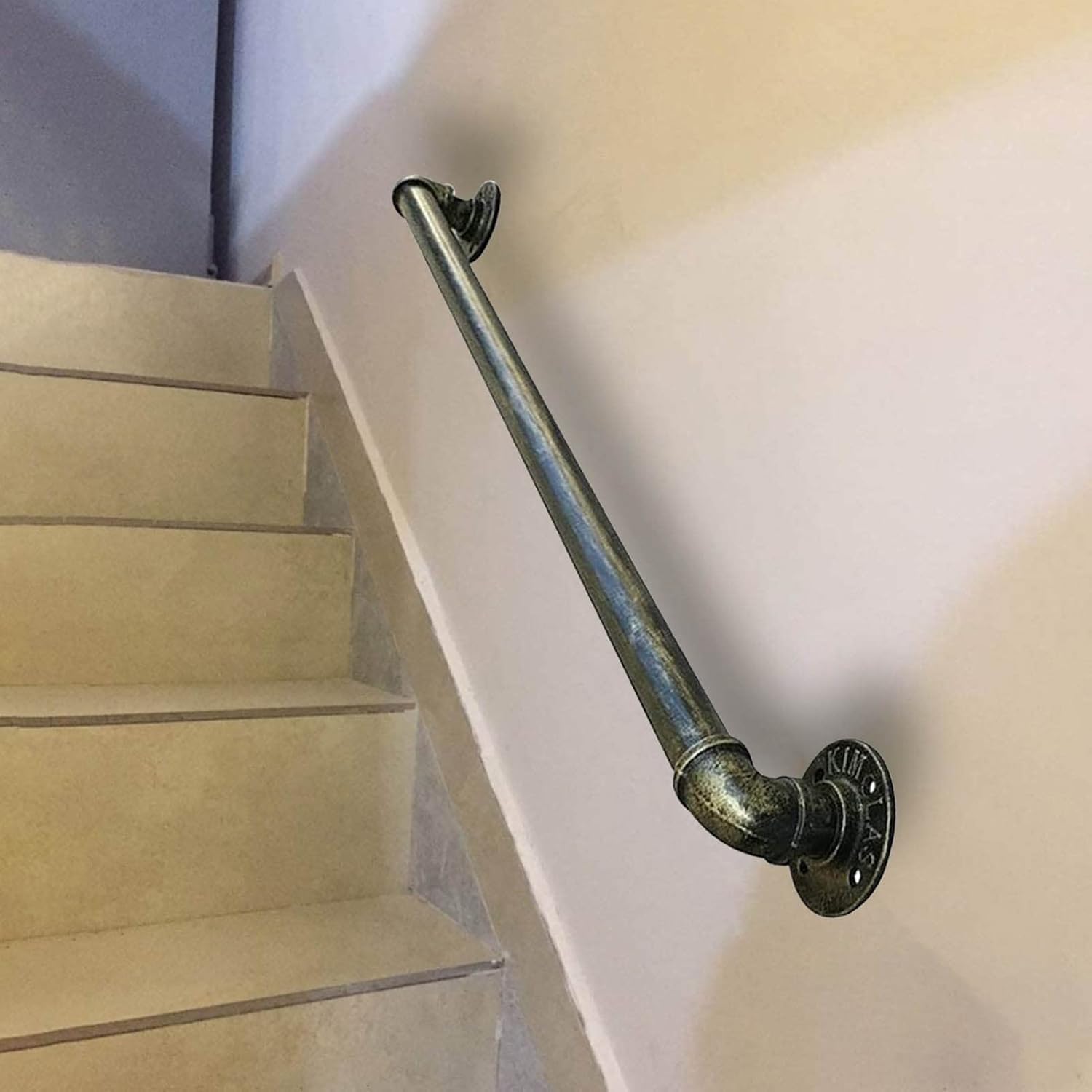Szyny pod stopy Zestaw poręczy z rustykalnego brązu na schody, do wewnętrznych antypoślizgowych balustrad schodowych(80cm)