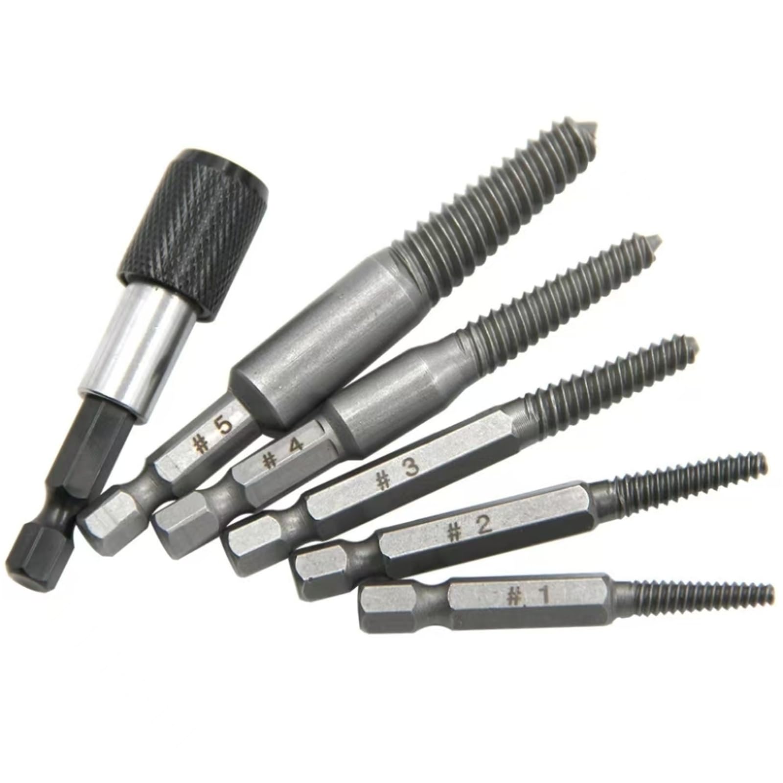 Irfhdcx Set B Drill Bit Extension 6/10Pcs Hexagonal Shank Broken Head Screw Extractor Screwdriver For Taking Out Electric Drill Tool Set(Set B)