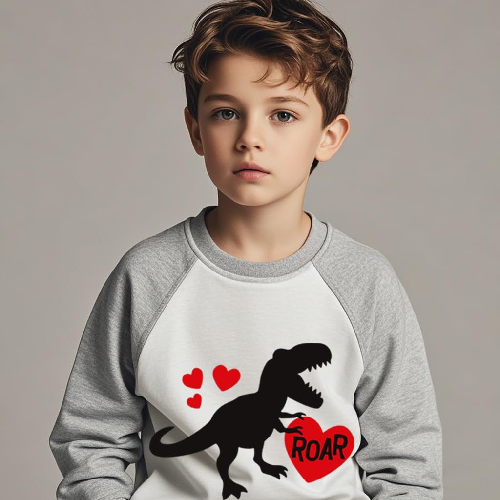 Kids Valentines Day Sweatshirts Boys Girls Valentine's Monster Truck Heart Graphic Shirt Toddler Long Sleeve Outfit Tops
