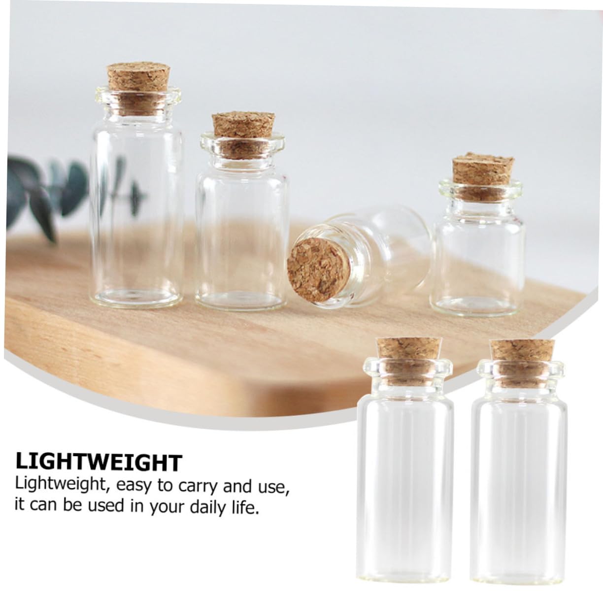 Toyvian 100 Stück Kleine Transparente Glasflaschen mit Holzkorken 3 Ml Aufbewahrungsflaschen für Selbstgemacht Schmuckfläschchen Geschenkbehälter Umweltfreundliches Material