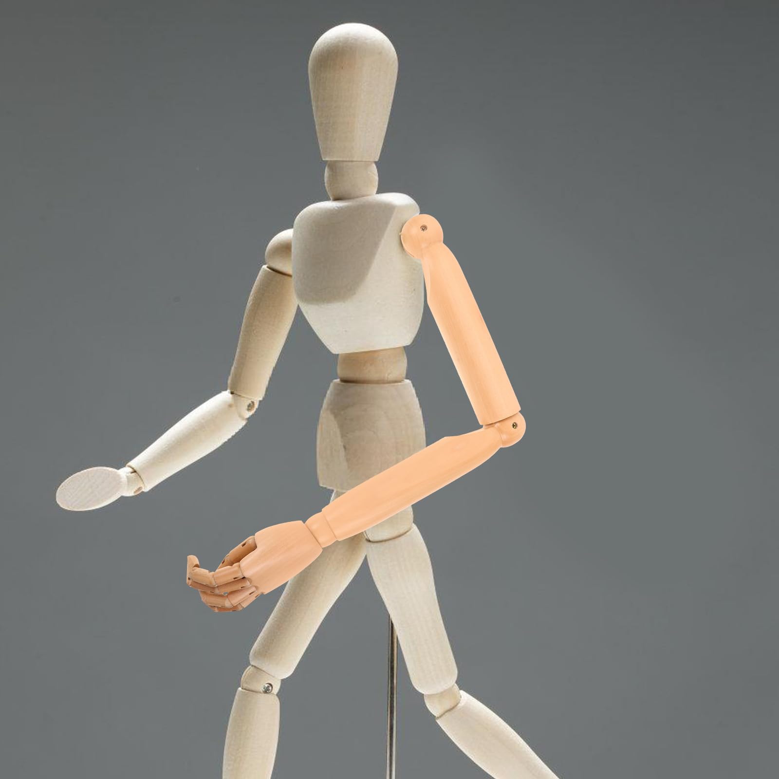 Healvian Bras de Mannequin en Bois Articulé avec Articulations Mobiles Modèle Réaliste Flexible en Bois Naturel Accessoire Polyvalent pour Marionnette Présentation Artistique et