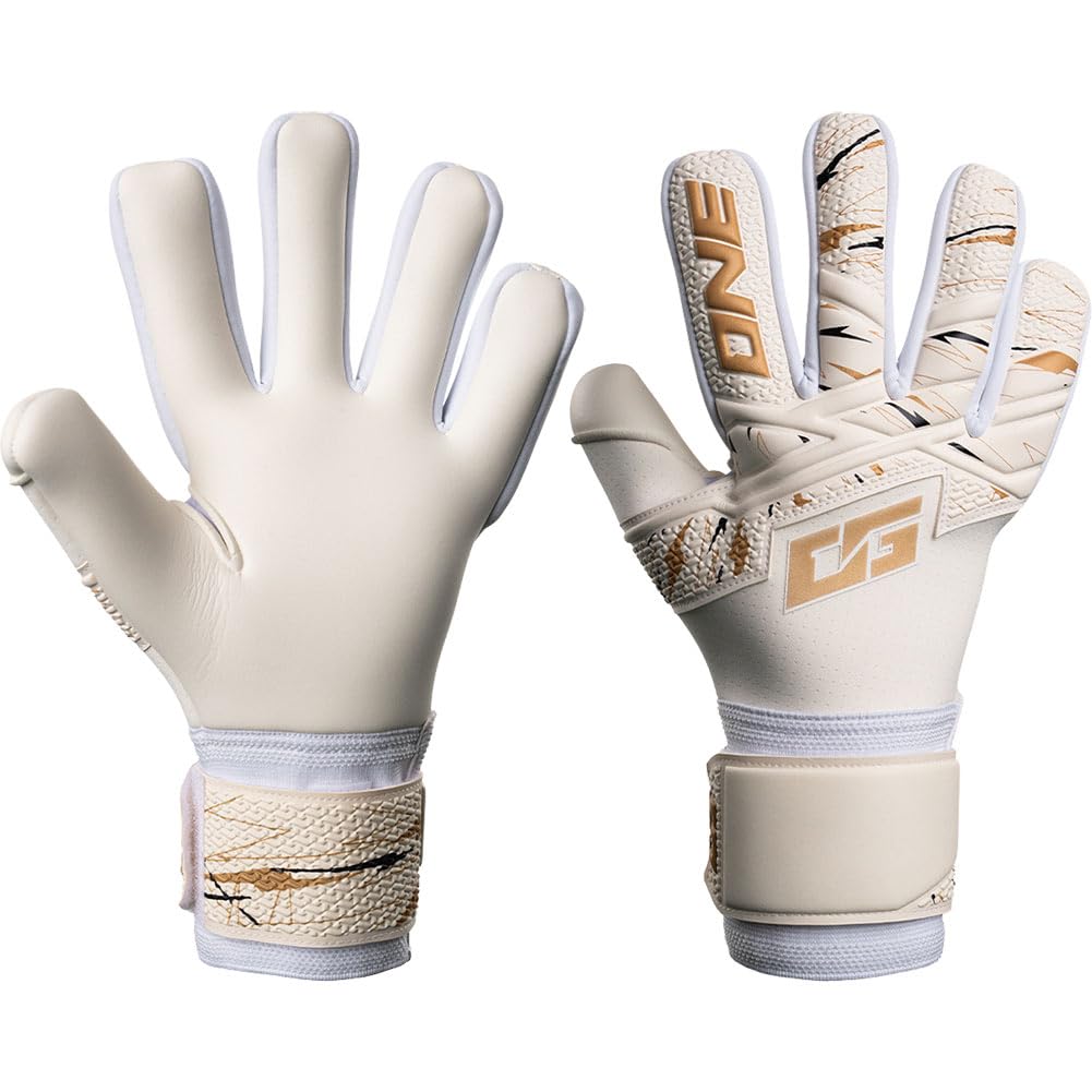 ONE LTX Advance Siege Goalkeeper Gloves Size 9 White/Gold