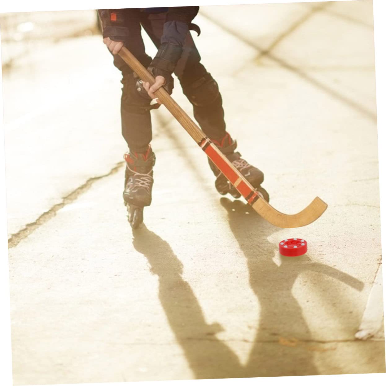 BESPORTBLE Bola De Rodillos De Hockey Callejero Práctica del Disco De Hockey sobre Hielo Palo De Hockey Entrenamiento De Hockey Disco De Juego Disco Duradero Rojo