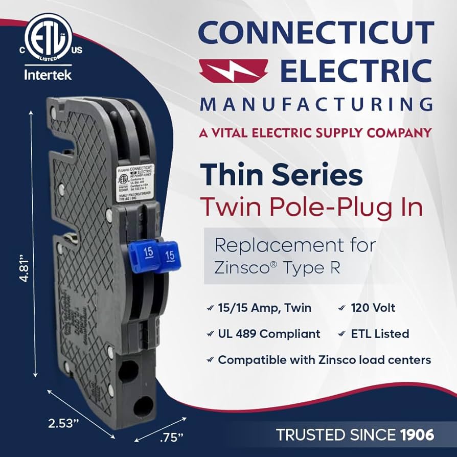 Connecticut Electric UBIZ1515 Newly-Manufactured Zinsco R3815