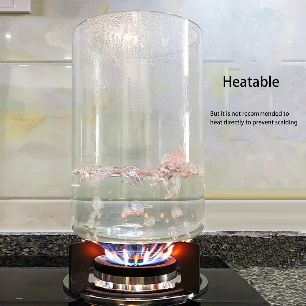 Contenitori rotondi ermetici in vetro per riso con coperchio, contenitori trasparenti per alimenti, barattoli per dispensa da cucina, per farina, cereali, zucchero, tè, c,Capacità libera 5,5 kg
