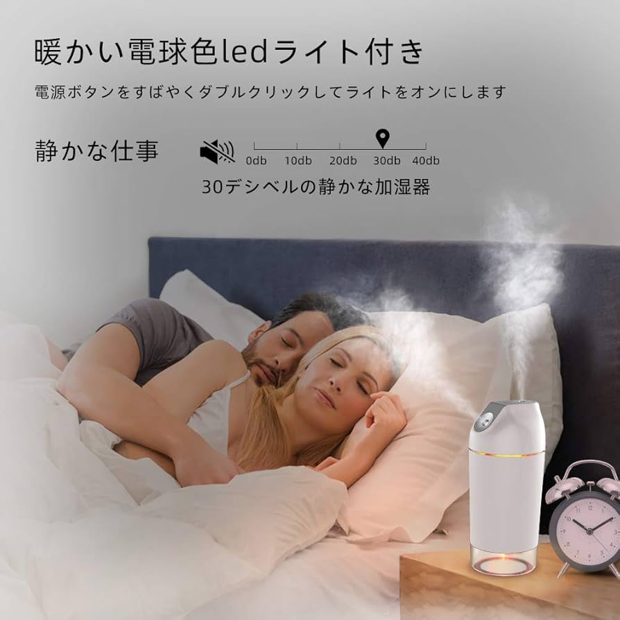 Amazon | HandFan 加湿器 卓上 小型 亜塩素塩酸水対応 USB充電式