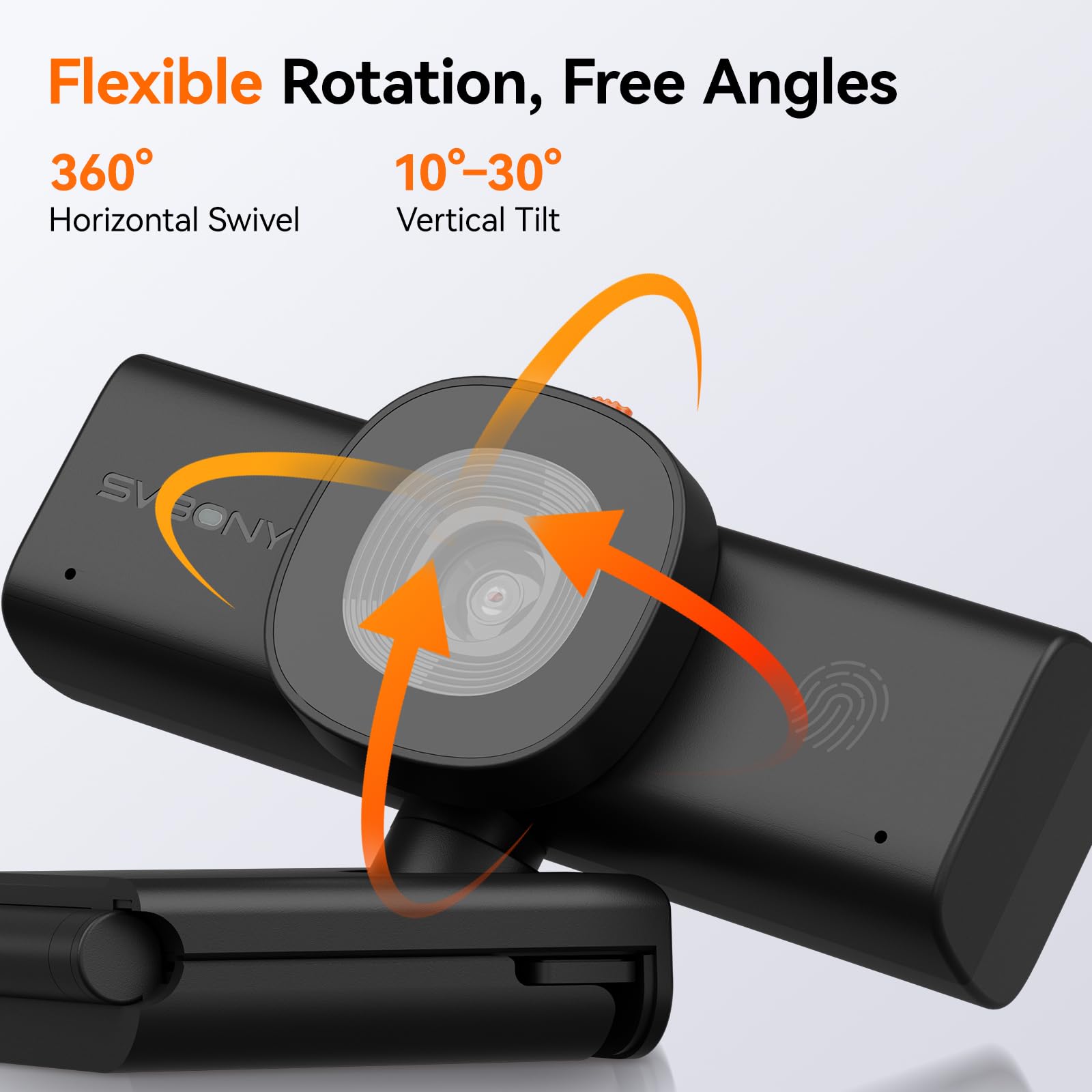 SVBONY SVN W1 - Cámara web 2K/30fps para PC, cámara web HD para laptop, reducción de ruido digital 3D, adaptación de poca luz, micrófonos duales con cancelación de ruido AI, para zoom, sesiones y