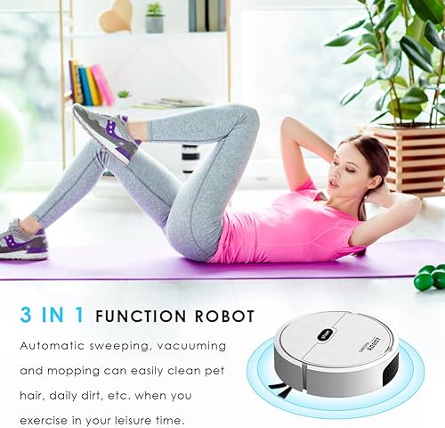 Miniatura 2 de XSMNER Robot aspirador, robot aspirador automático, mini robot aspirador bueno para pelo de mascotas, suelos de madera dura (no para alfombra),