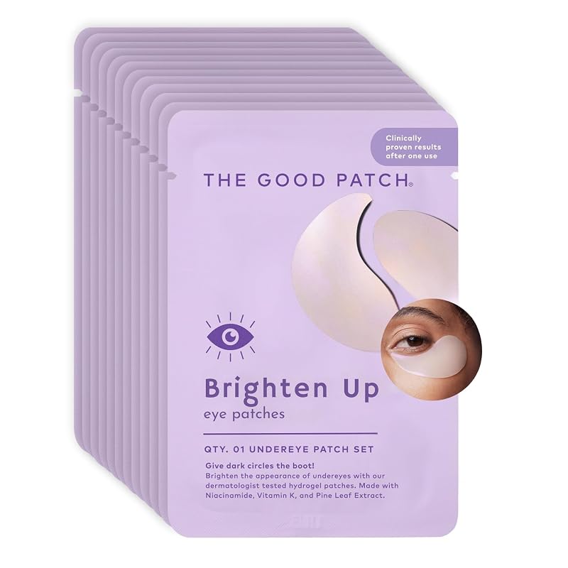 The Good Patch Adesivos de hidrogel para a região dos olhos com niacinamida, vitamina K e extrato de folha de pinheiro, 12 conjuntos