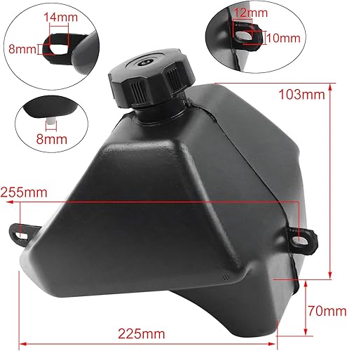 Miniatura 2 de FLYPIG Tanque de gasolina con tapa para 50cc 70cc 90cc 110cc 125cc 4 tiempos ATV 4 ruedas Quad SUNL Roketa Kazuma TaoTao Dirt Bike