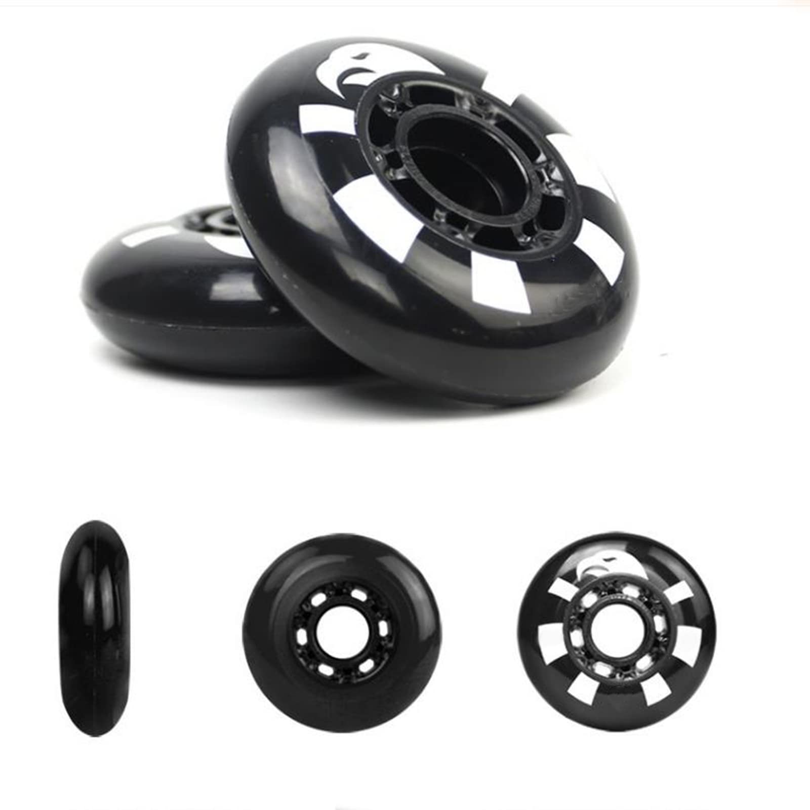 Genérico Ruedas de Repuesto para Patines en Línea Exterior Interior Rueda de 80 mm 85A para Patinaje Callejero, Resistente Al Desgaste, Sin Rodamientos, Paquete de 8