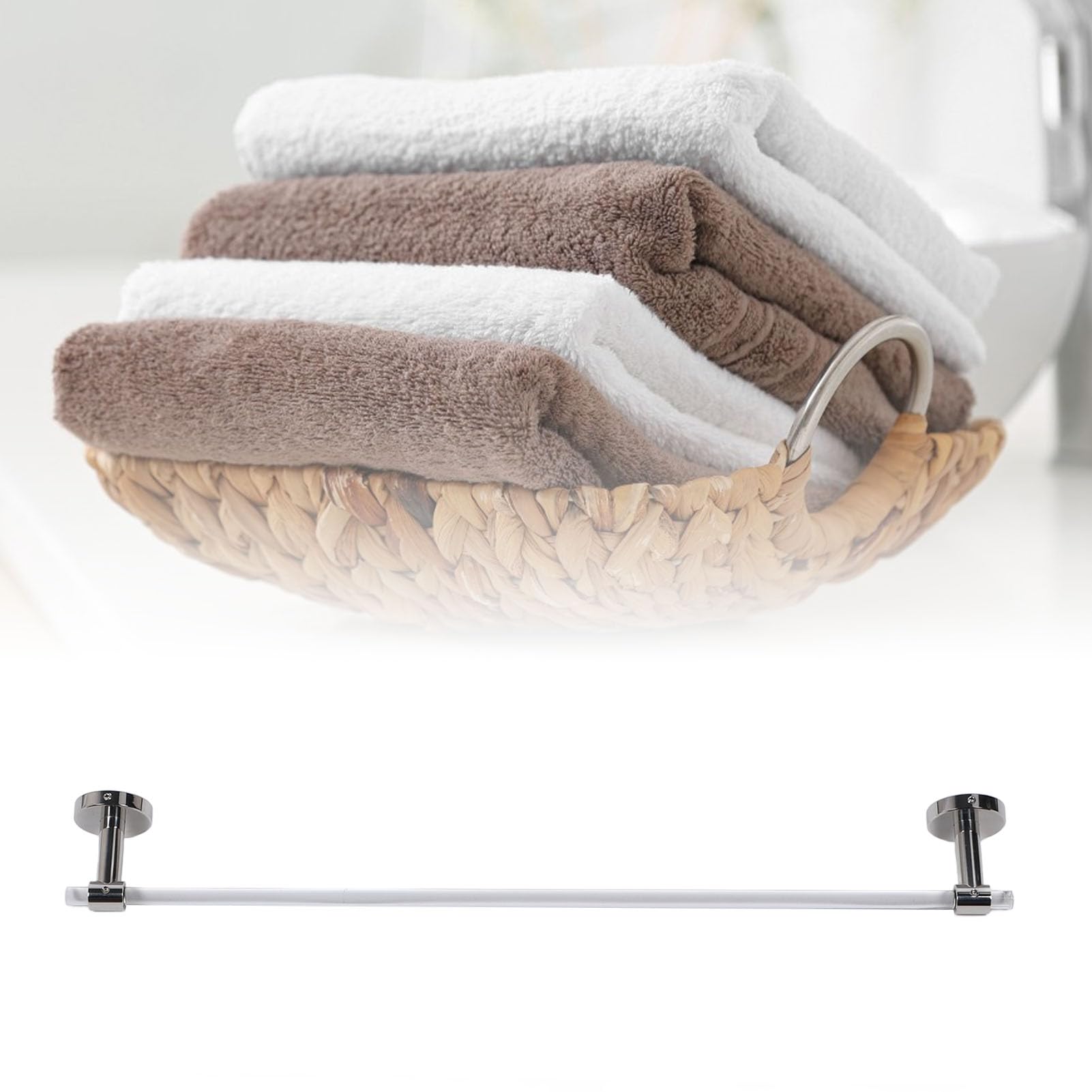 Akrylowy Uchwyt na Ręcznik, Minimalistyczny Montowany do ściany (60cm)