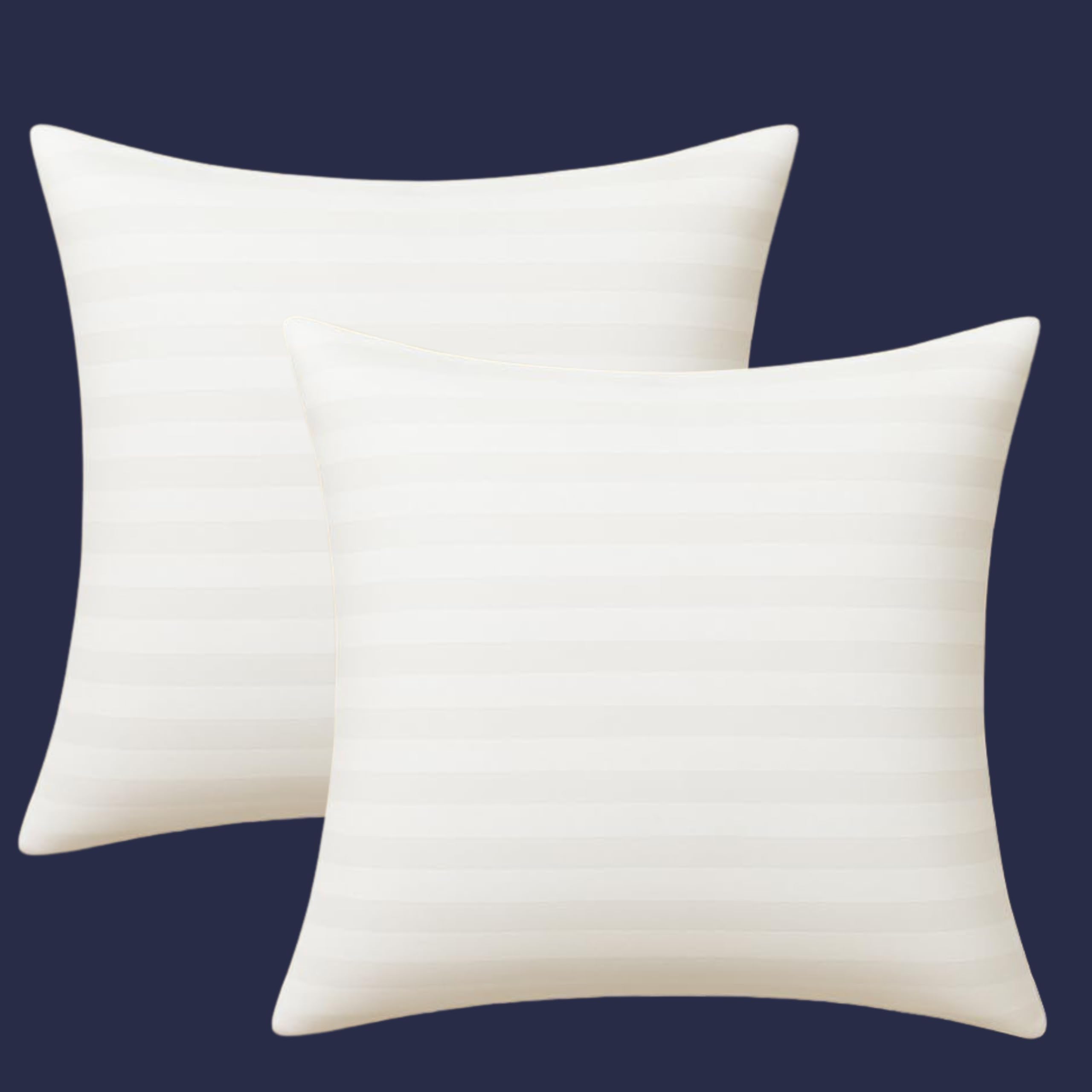 9villa Durable Microfiber Cushion in Satin Stripe Fabric with Stomach, Cushions for Sofa,Bed,and Chair Cushion Set of 2 (White, 16 x 16 x 2)-image-26