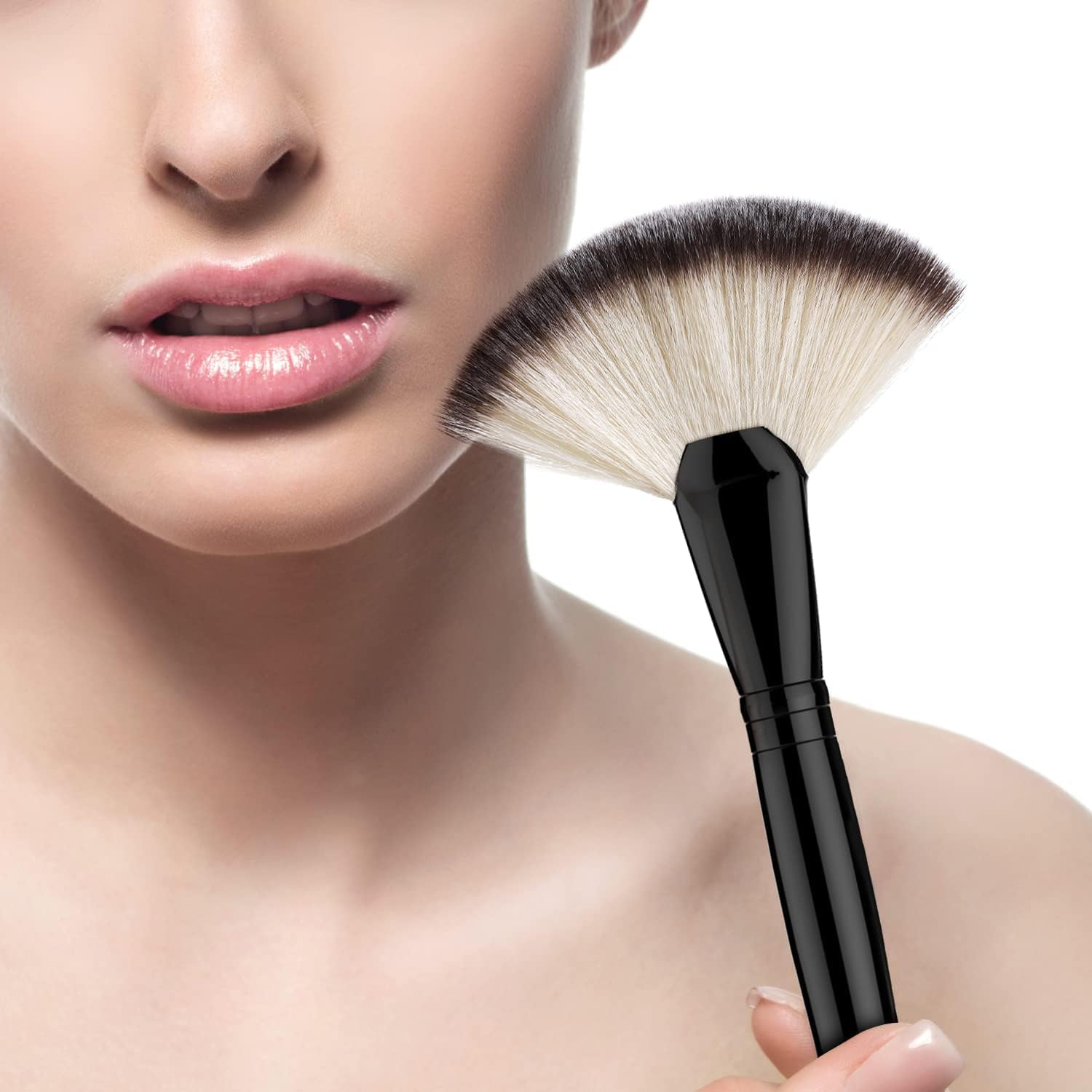 Fan Makeup Brush, Luxspire Professional Highlighting Make Up Brush Blush Bronzer Cheekbones Brush, Single Large Soft & Dense Face Blush Powder Foundation Brushes Make Up Tool (1 Pcs Fan Brush Big) 4