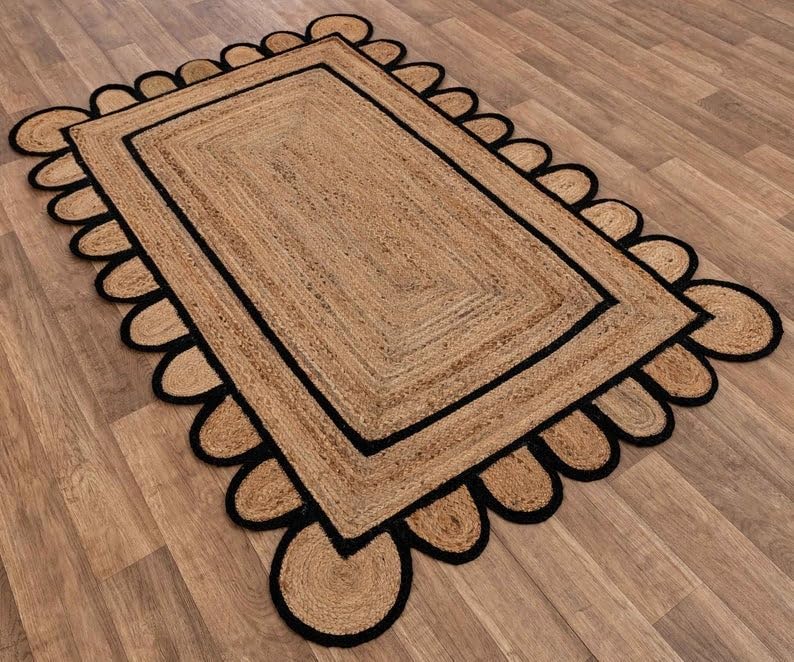 Tapete Decorativo de Yute Natural Negro 2x3 ft miniatura 2