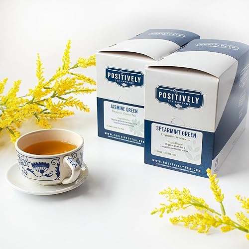 Miniatura 9 de Organic Positively Tea Company, Té verde jazmín, compatible con K-Cup, 24 cápsulas