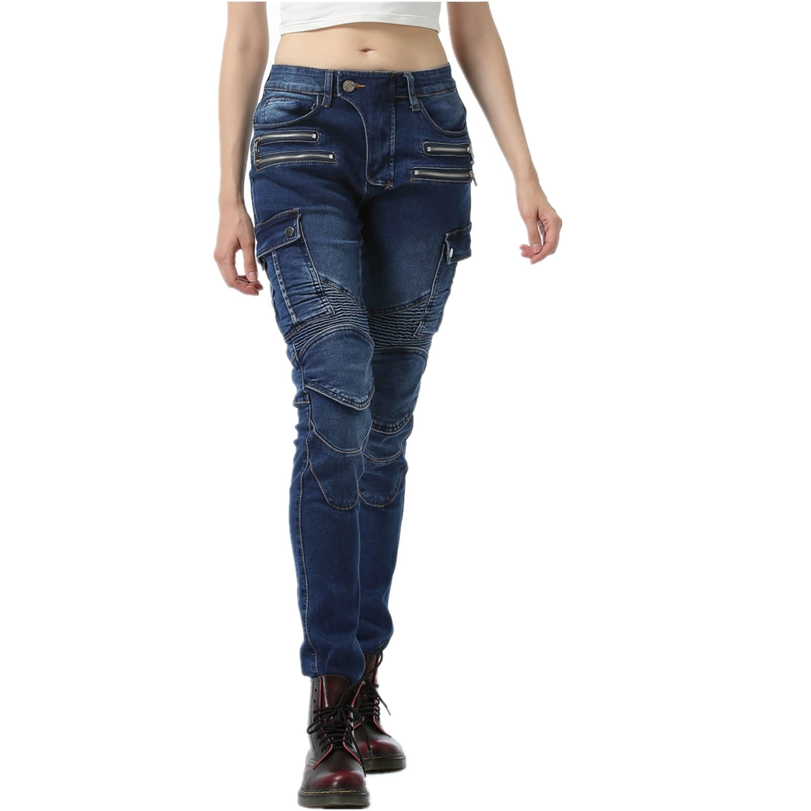 HOMDECR DJ766 Motorjeans voor dames waterdichte denim bikerbroek