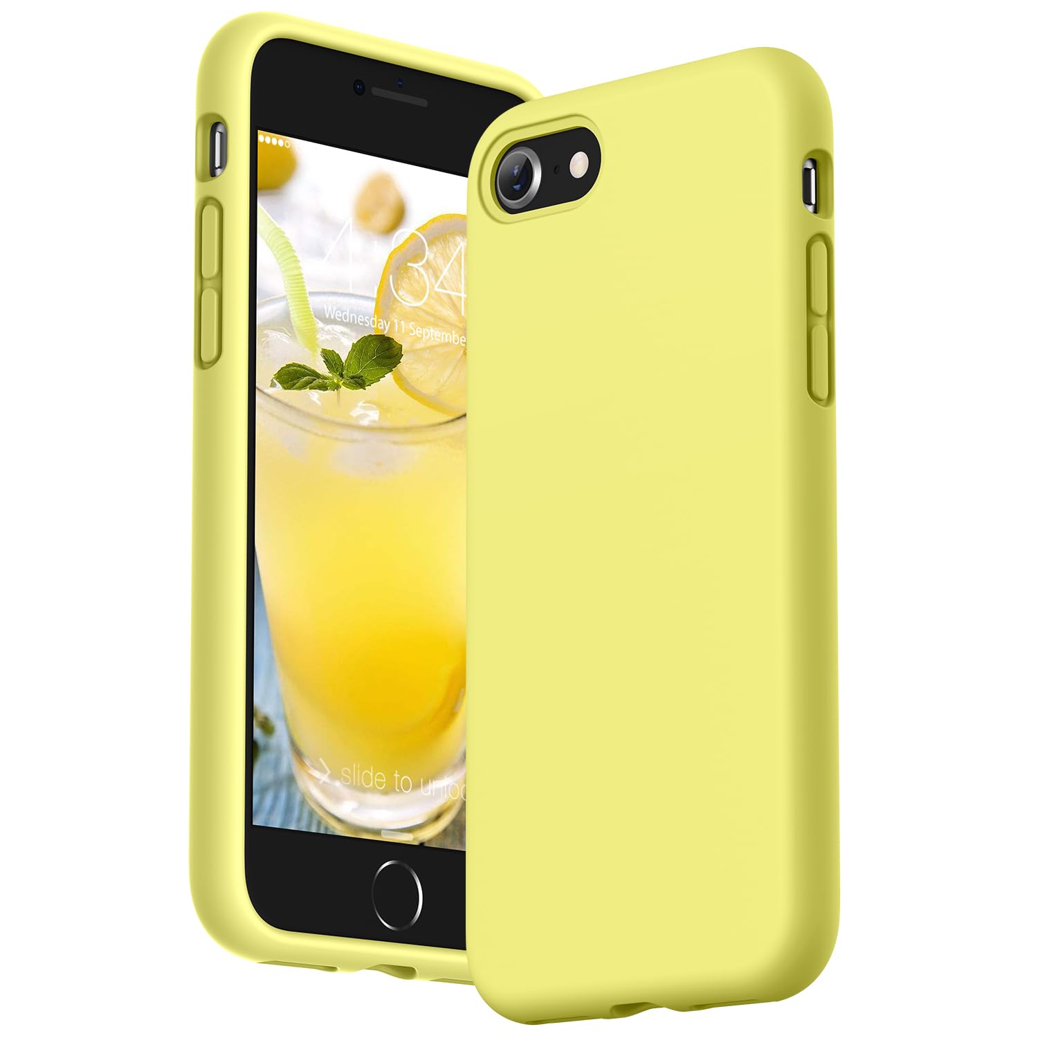 SURPHY Designed for iPhone SE Case, iPhone 8 Case, iPhone 7 Case, Liquid Silicone Phone Case for iPhone se 3rd 2nd SE 2022 SE 2020, Yellow