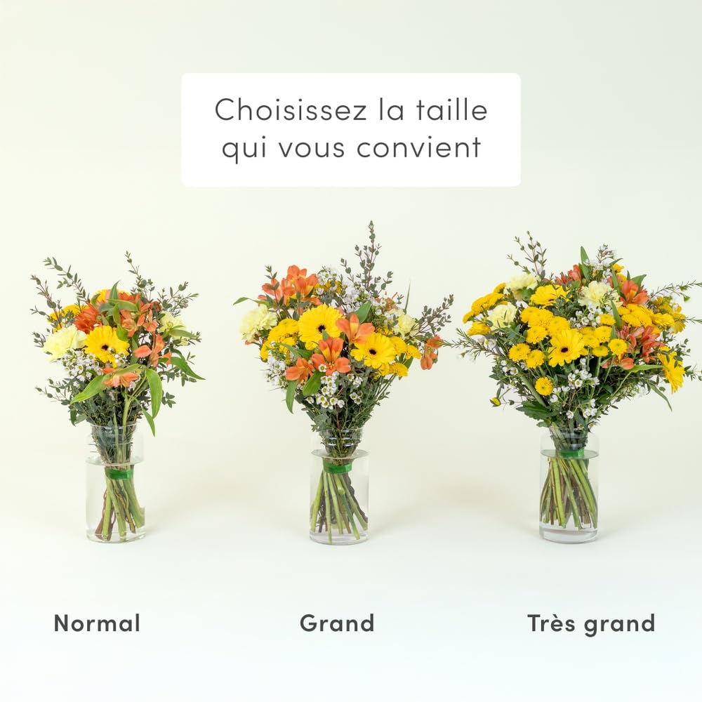 Fleurs et Délices Petit Soleil Grand Bouquet Jaune et Orange 14 Tiges