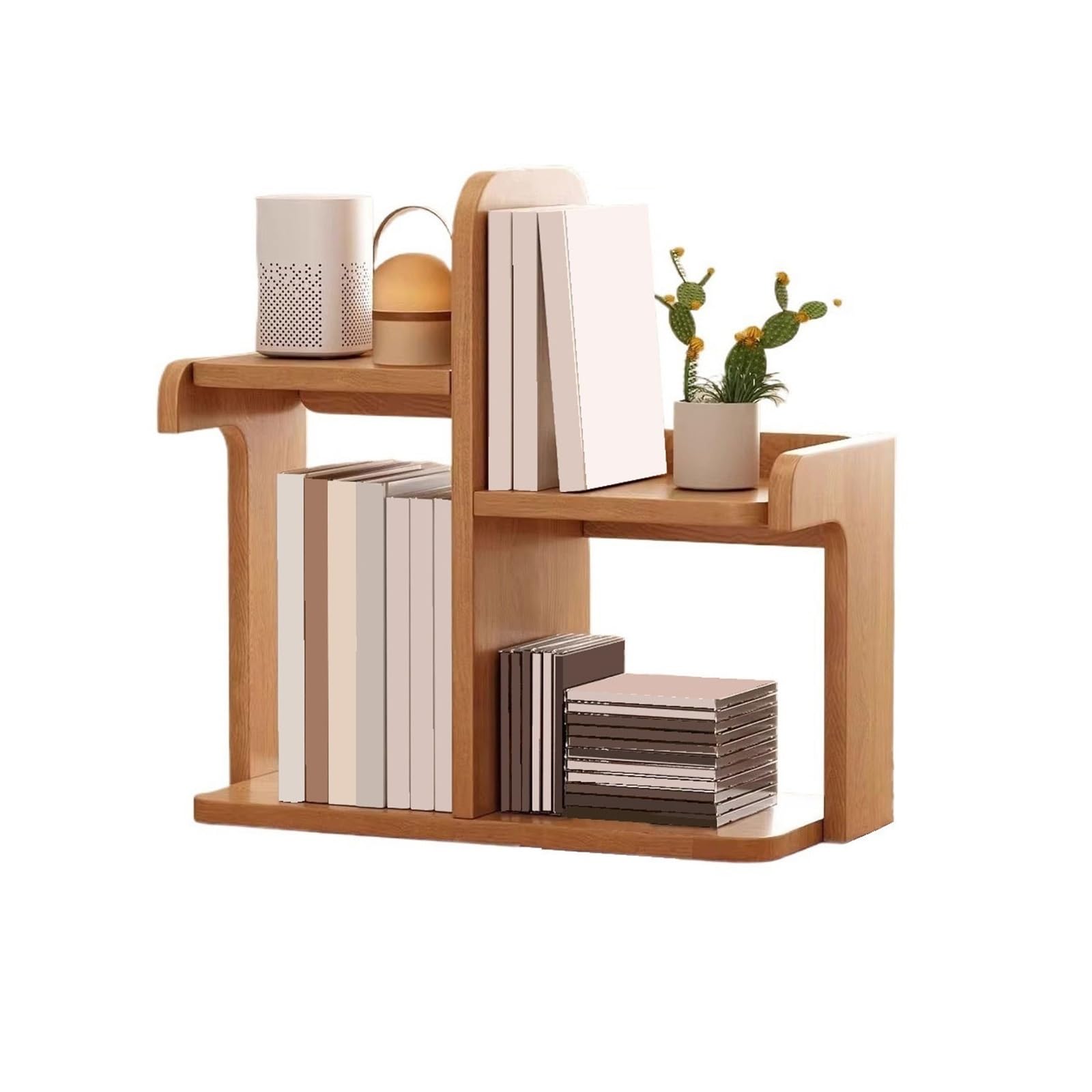 Lizhuzhuzs28 Bookcase Shelf Minimalist Staggered Office Wooden Bookshelf Open with Fencing Home Storage Rack Bookshelf Display