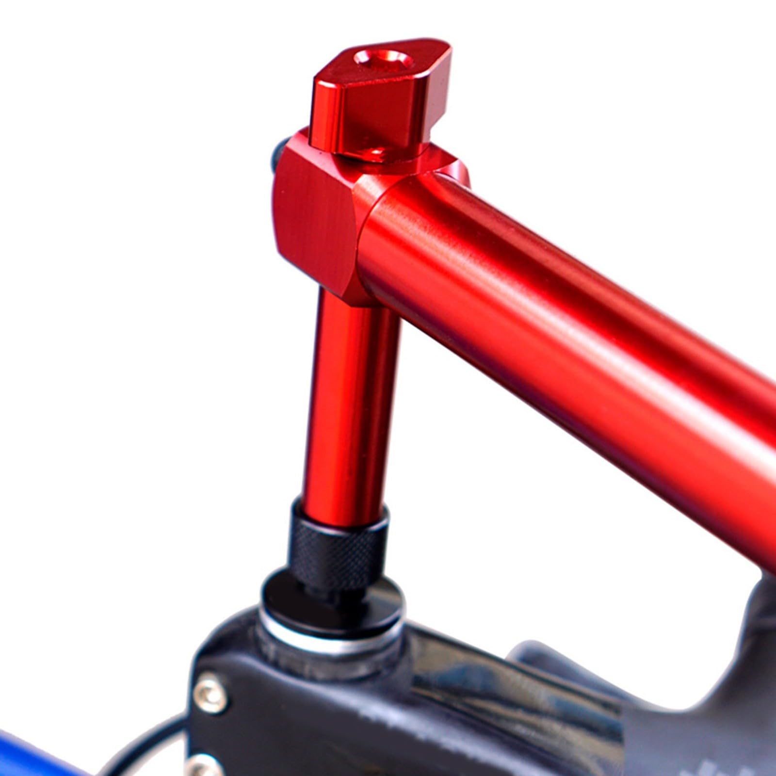 Ajuste de simetría de manillar de bicicleta de carretera, herramienta de alineación de altura de tornillo de acero inoxidable para palancas de control duales, morado (rojo)